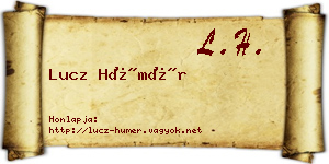 Lucz Hümér névjegykártya